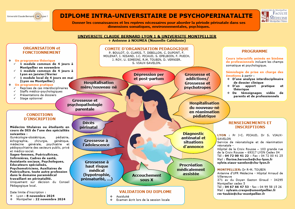 Diplôme Inter-Universitaire (DIU) PSYCHO PERINATALITE 2024/2025  